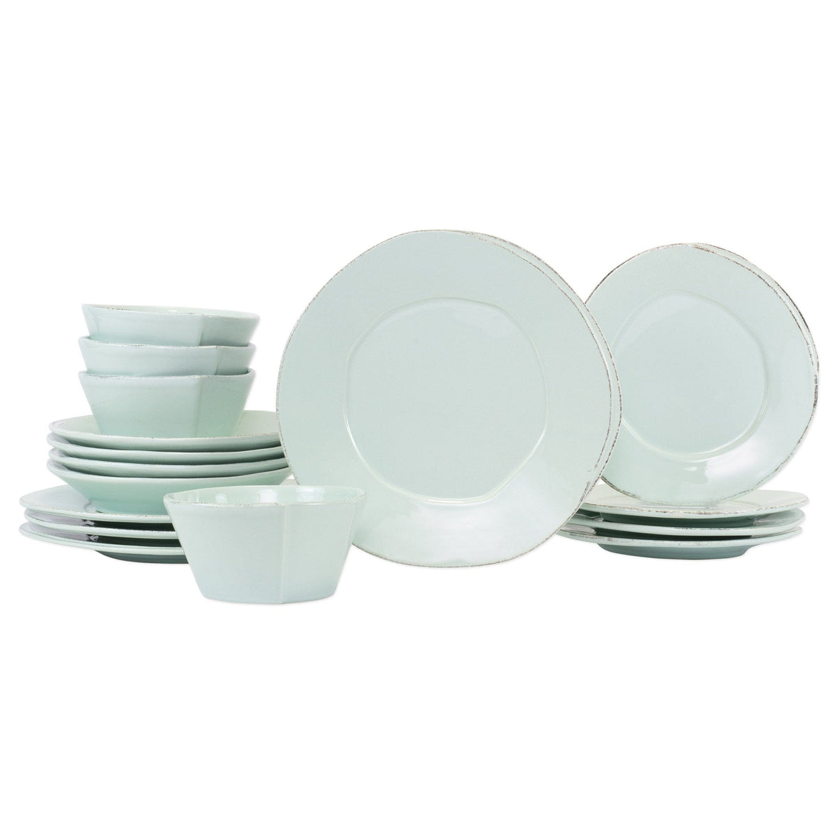 Lastra Sixteen-Piece Place Setting Aqua