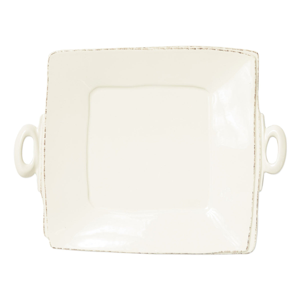Lastra Handled Square Platter Linen