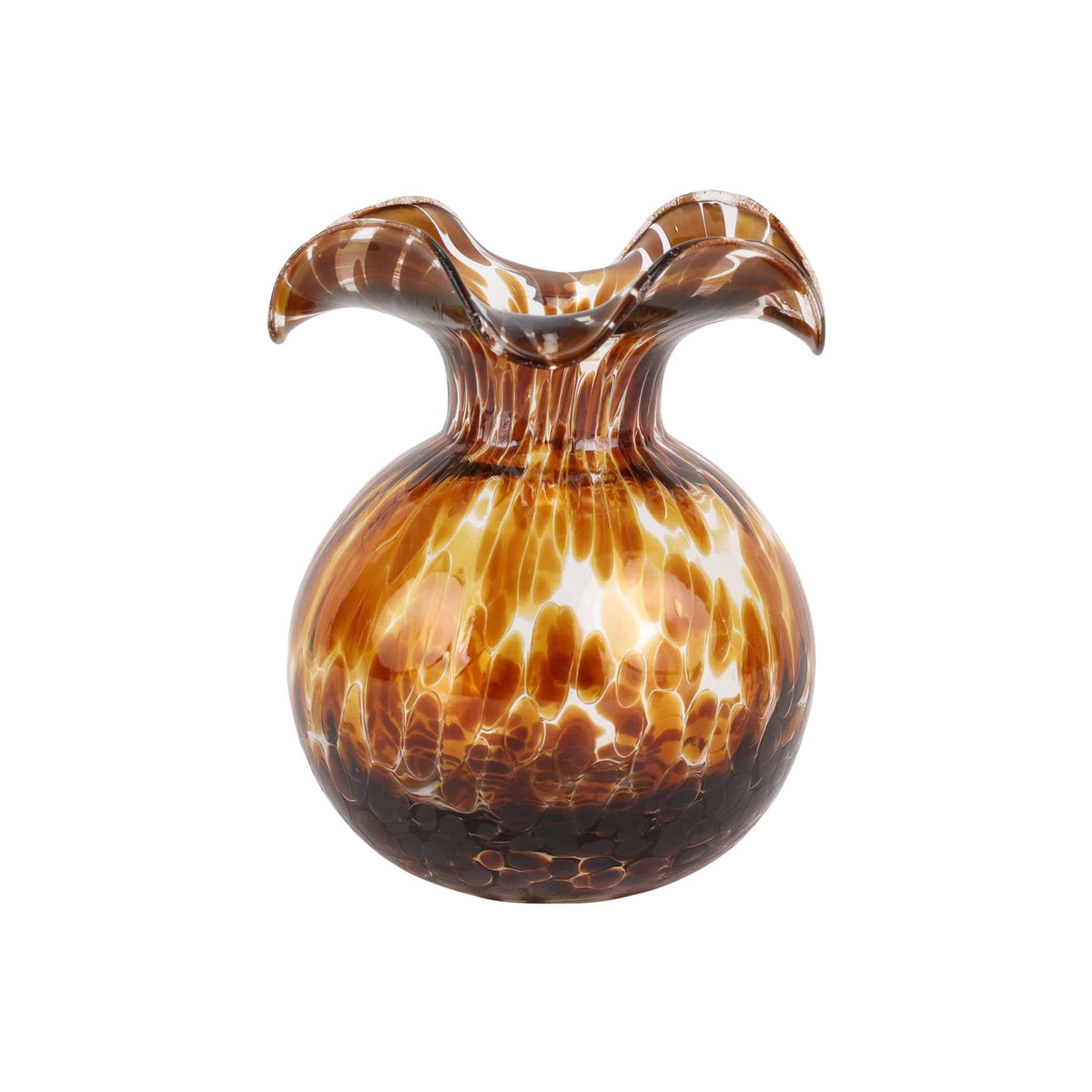 Hibiscus Glass Bud Vase Brown Tortoiseshell