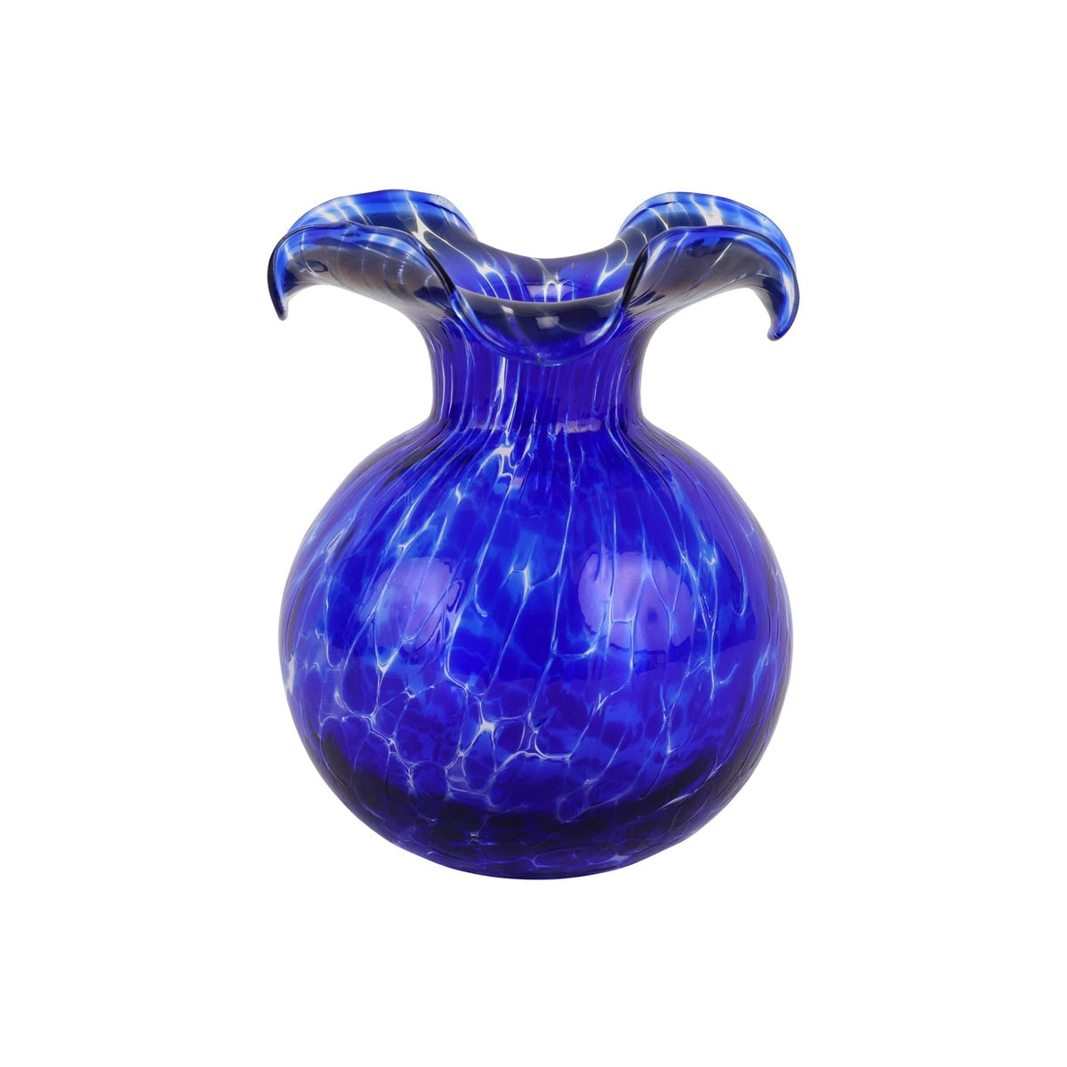Hibiscus Glass Bud Vase Cobalt Tortoiseshell