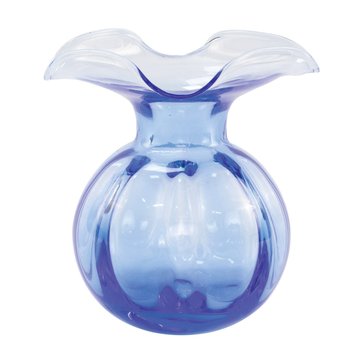 Hibiscus Glass Medium Fluted Vase Cobalt