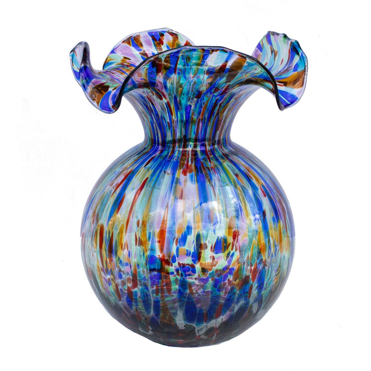 Hibiscus Glass Medium Fluted Vase Carneval