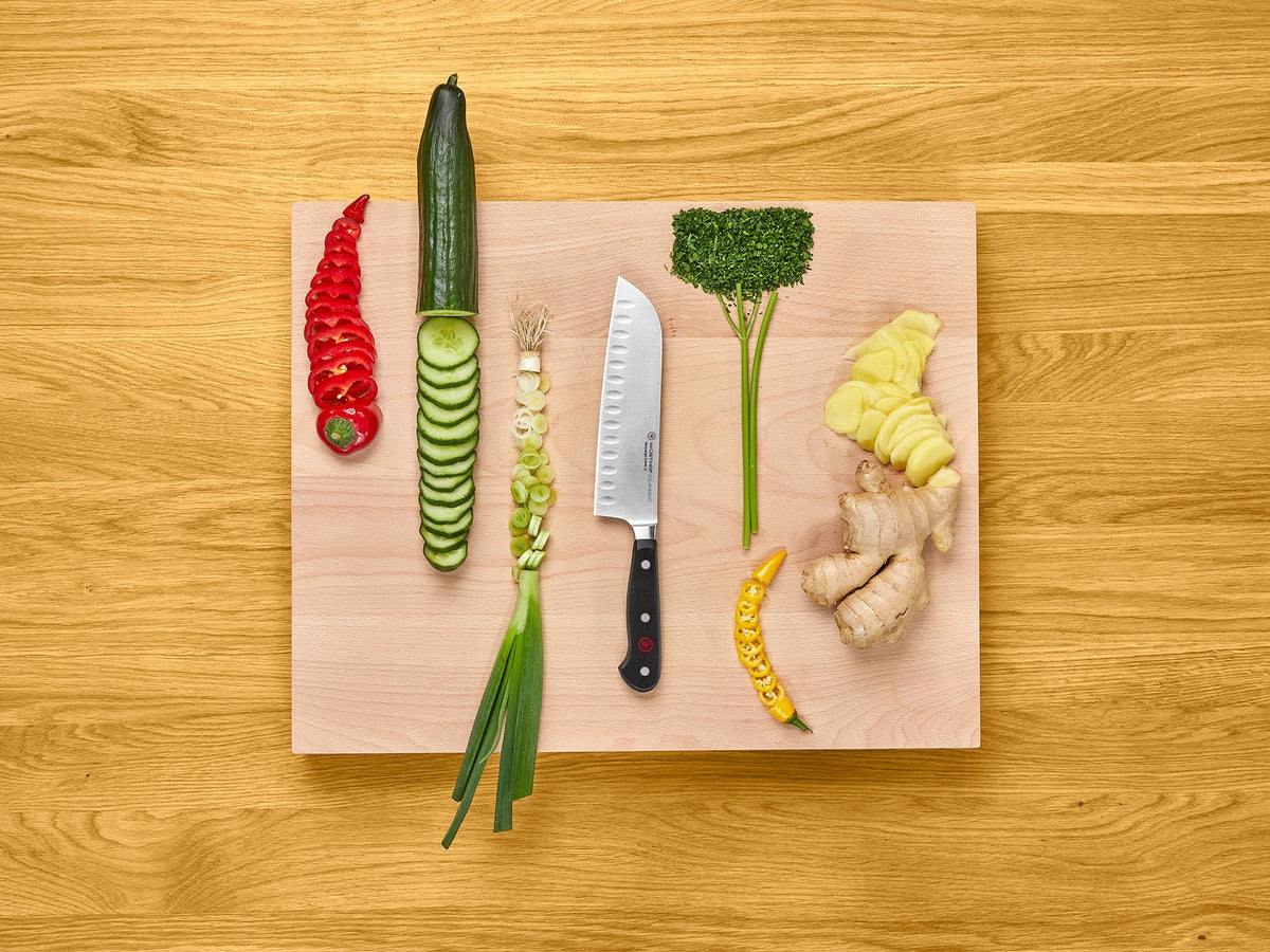 Wusthof Classic 7" Hollow Edge Santoku — Black