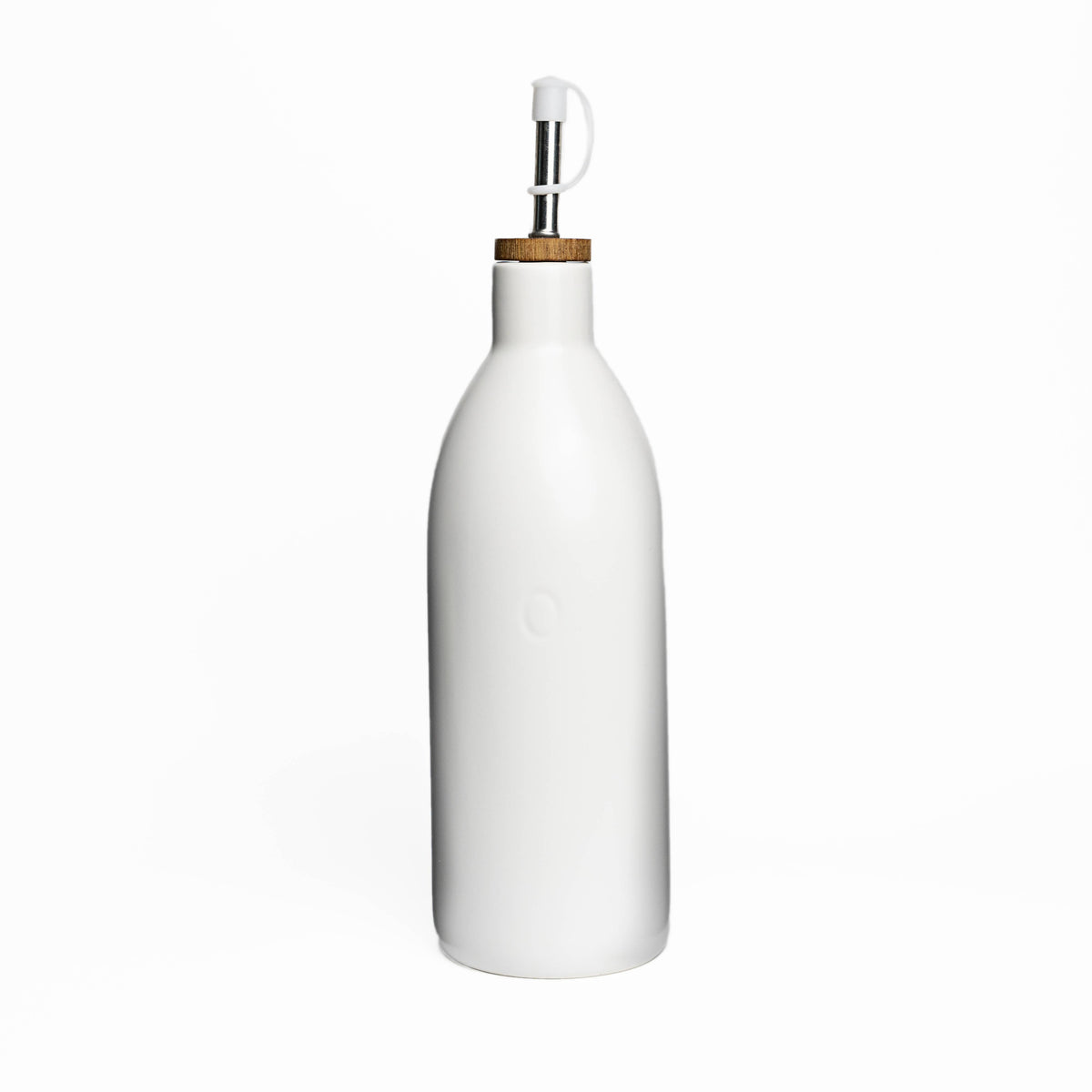 Fox Run White Ceramic Oil Bottle,17 oz Olive Oil Dispenser