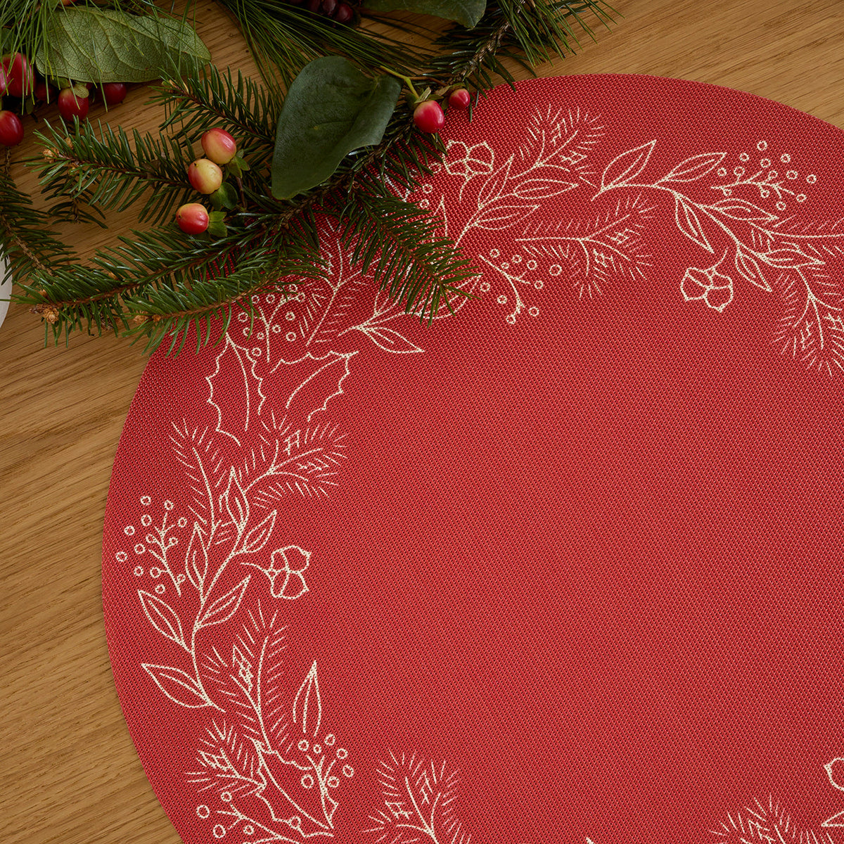 Wreath Placemats - Crimson