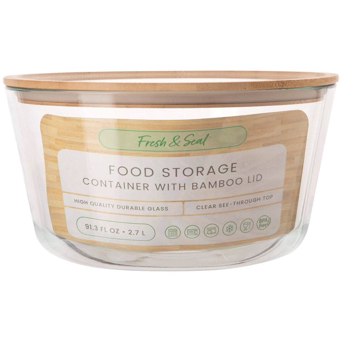 91.Oz Rnd Contr W.Bamboo Lid