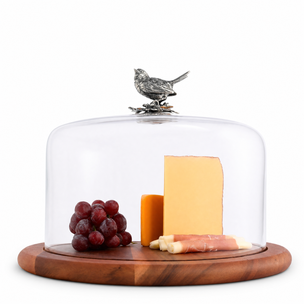Song Bird Glass Covered Cheese Wood Board