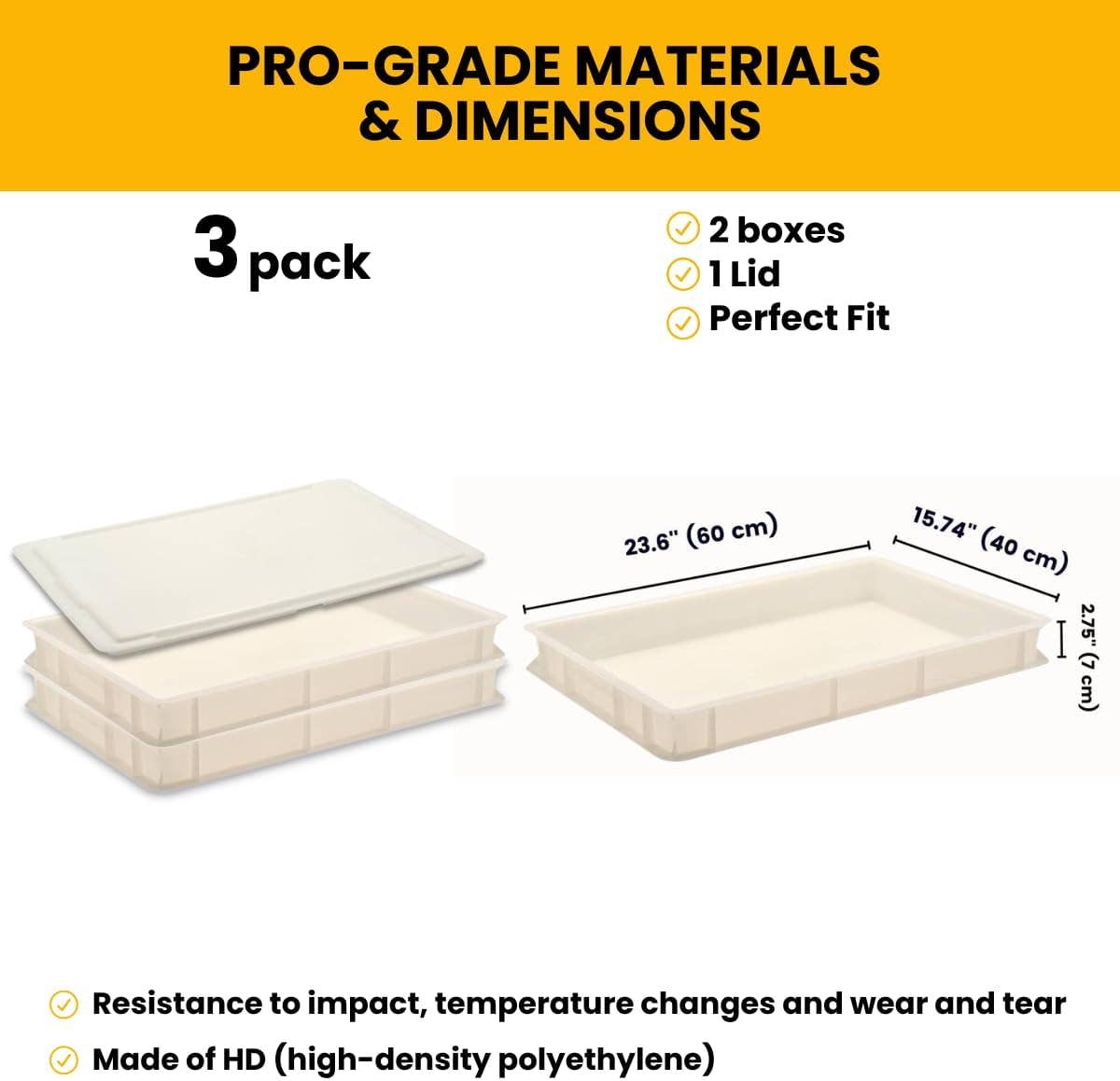 L'Oro Del Sud, Dough Proofing Box (2 Pack + Lid), White