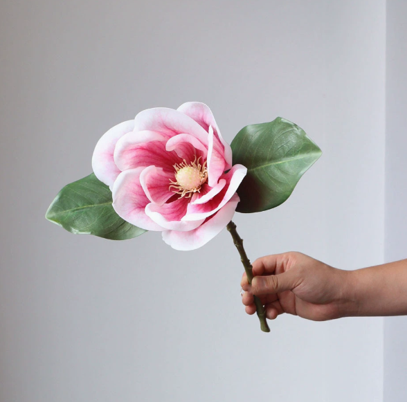 16''T Nature Touch Faux Magnolia Flower Stem, Big Flower