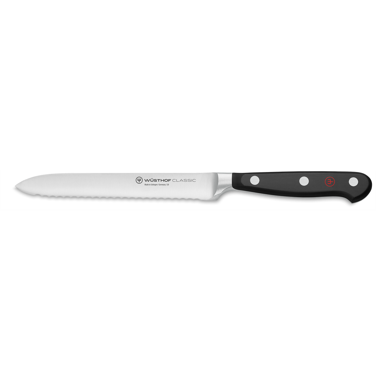 Wusthof Classic 5" Serrated Utility Knife — Black