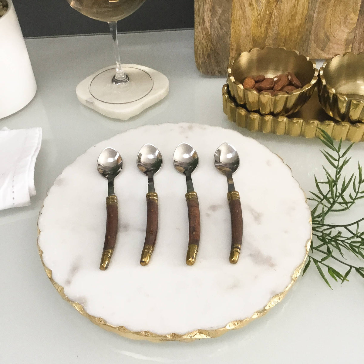 Driftwood & Gold Coffee Spoons, SET OF 4