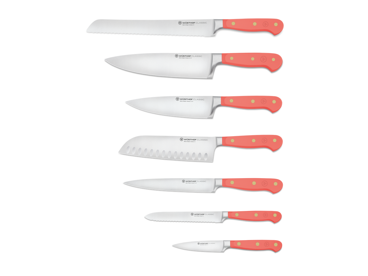 Wusthof Classic 8-Piece Designer Knife Block Set — Coral Peach