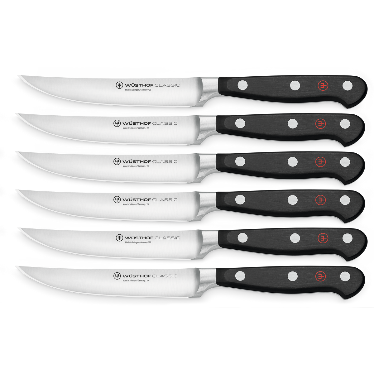 Wusthof Classic 6-Piece Steak Knife Set — Black