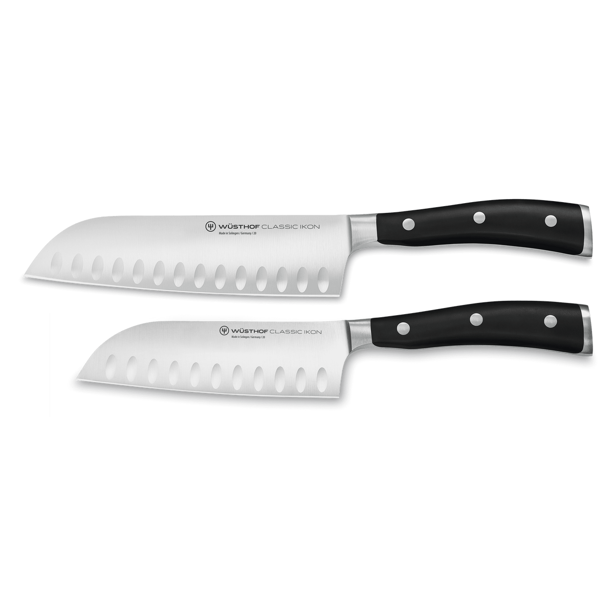 Wusthof Classic Ikon 2-Piece Santoku Set — Black