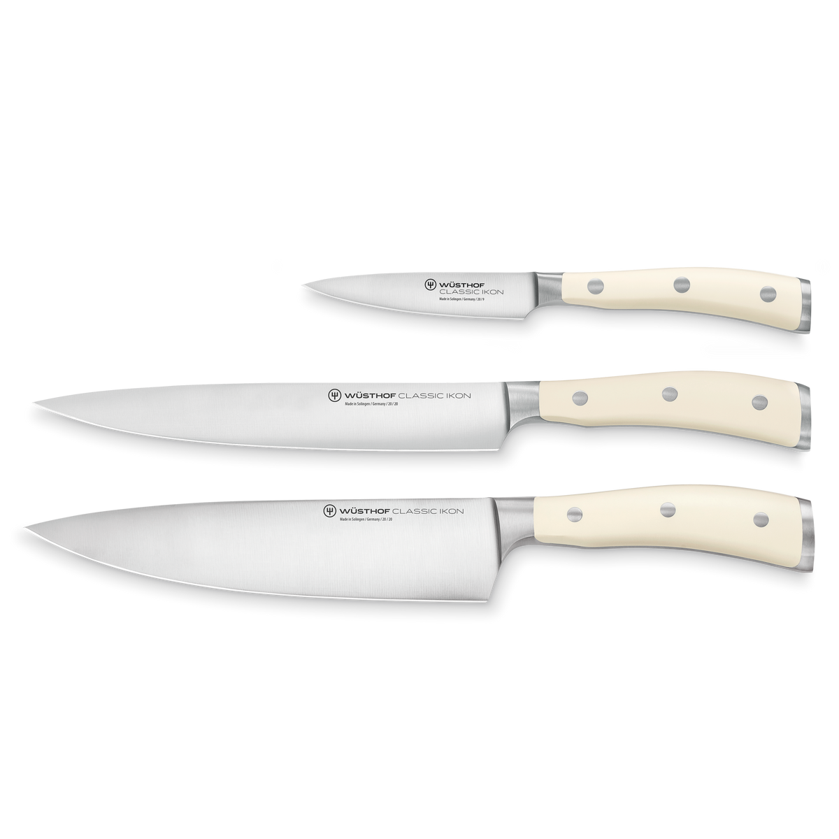 Wusthof Classic Ikon Crème 3-Piece Chef's Knife Set — Crème