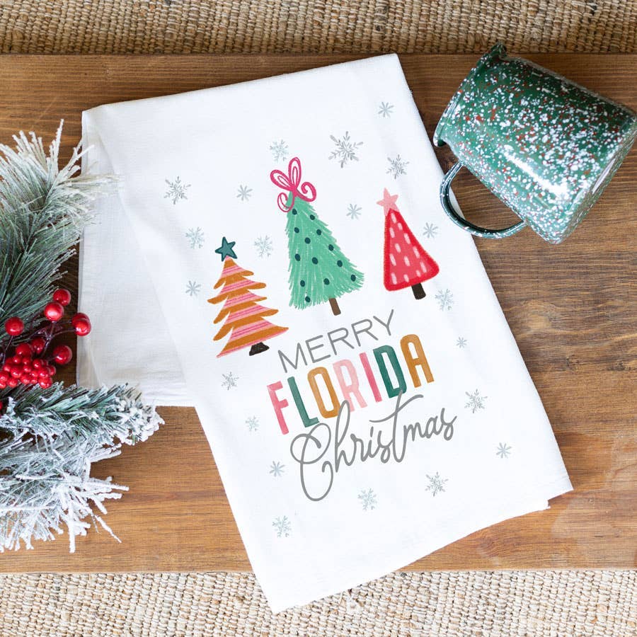 Custom Merry Christmas Tea Towel