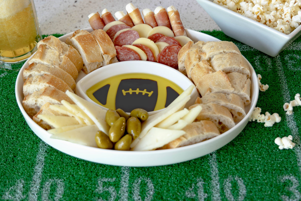 JF Olive Oil and Balsamic Vinegar Dipping Platter-Football