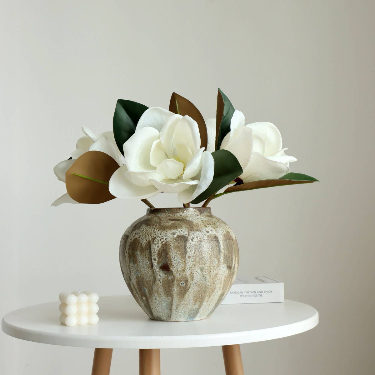 16''T Nature Touch Faux Magnolia Flower Stem, Big Flower