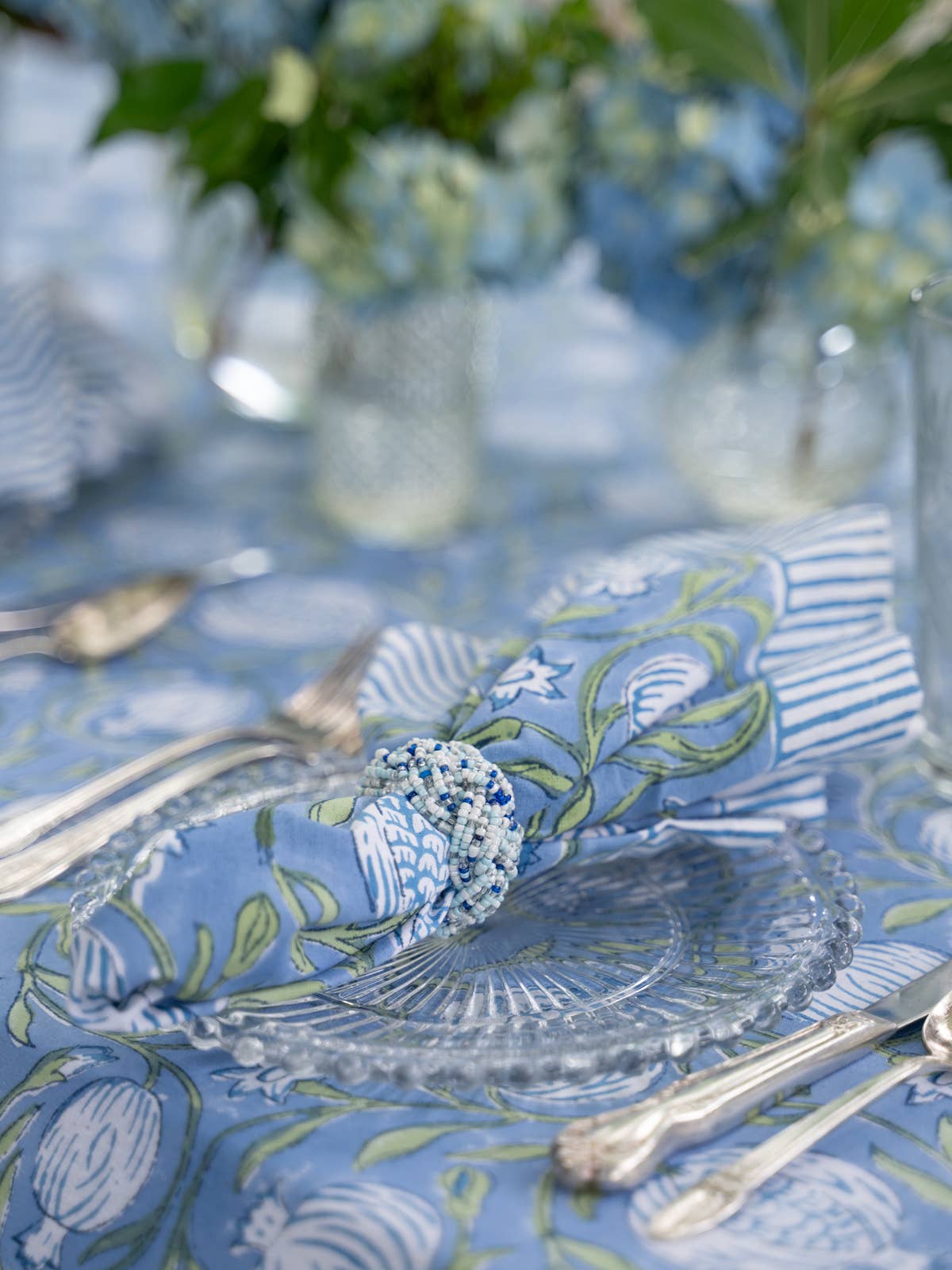Pretty Pomegranate Napkin Set of 4 - Blue