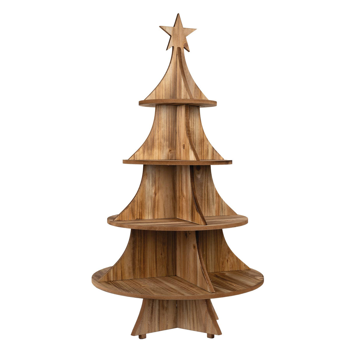 Wooden Christmas Tree W/Shelves