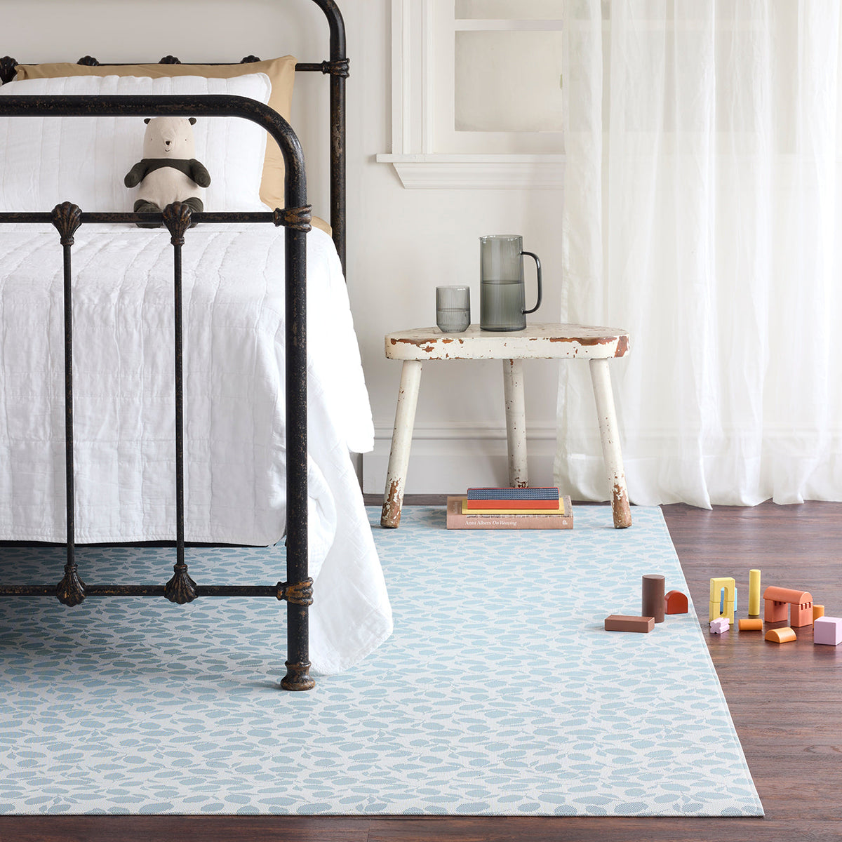 Lemon Leaves Rugs - Robin's Egg