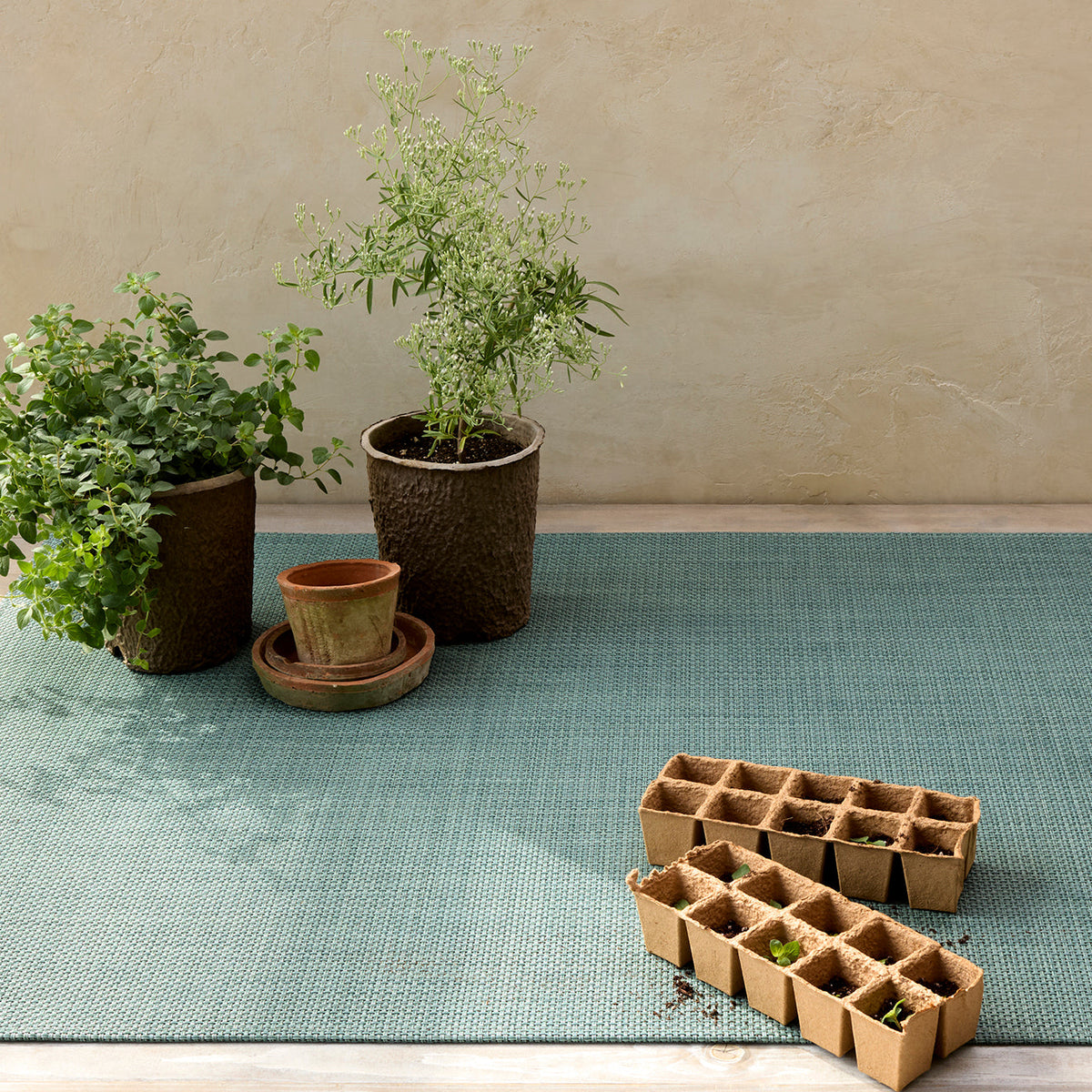 Basketweave Rugs - Celadon