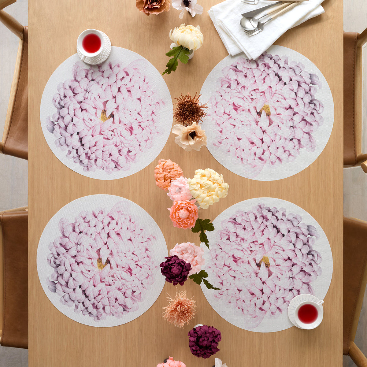 Mums Placemats - Blush