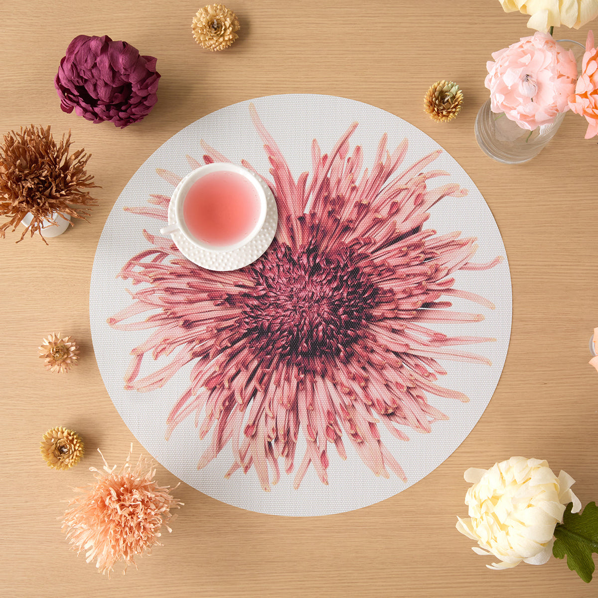 Mums Placemats - Vermillion