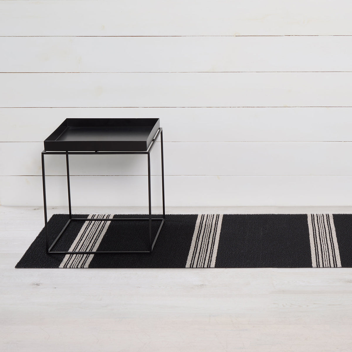 Relay Stripe Shag Mat - Coal