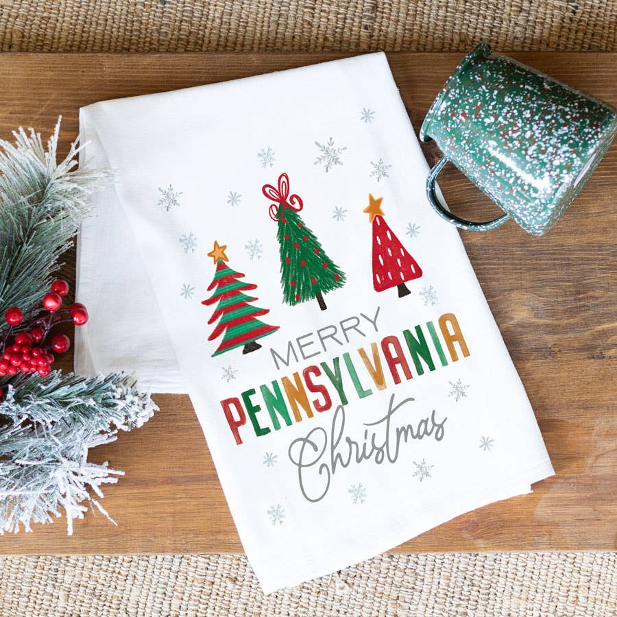 Custom Merry Christmas Tea Towel