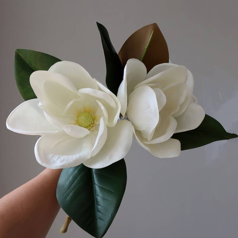 16''T Nature Touch Faux Magnolia Flower Stem, Big Flower