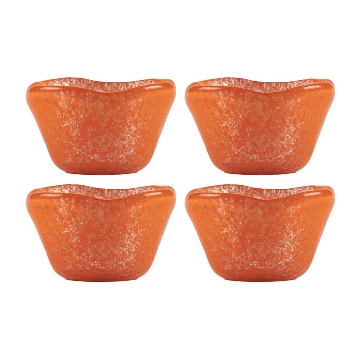 Glass Dinnerware dia.3.25" h:2" 4 oz. Round Orange Glass Ramekin (Set of 4)