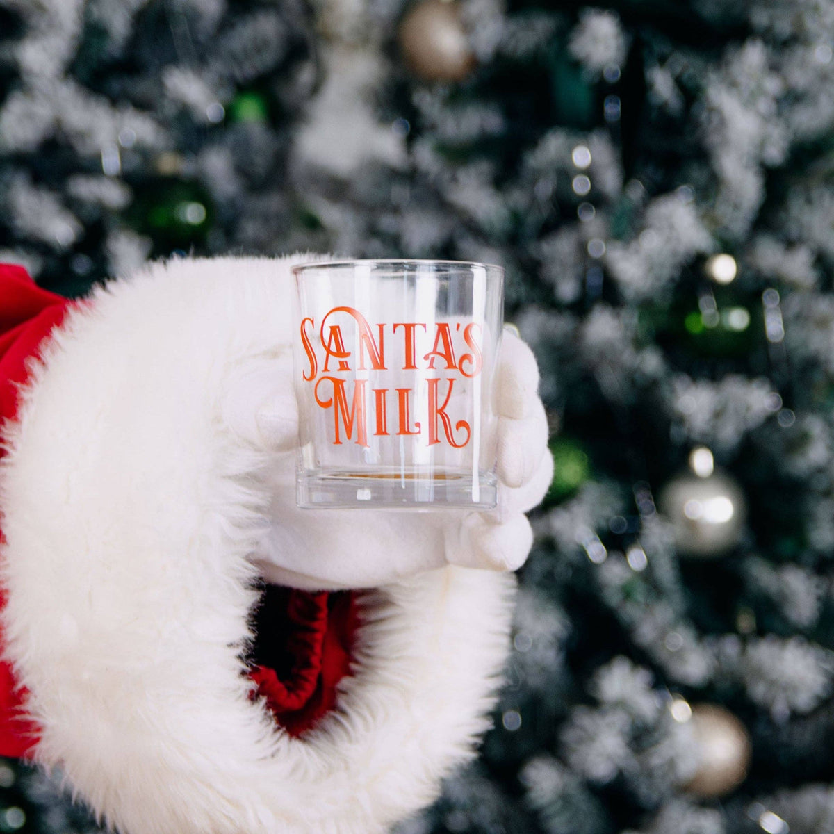 Santa's Milk Christmas Rocks Glass
