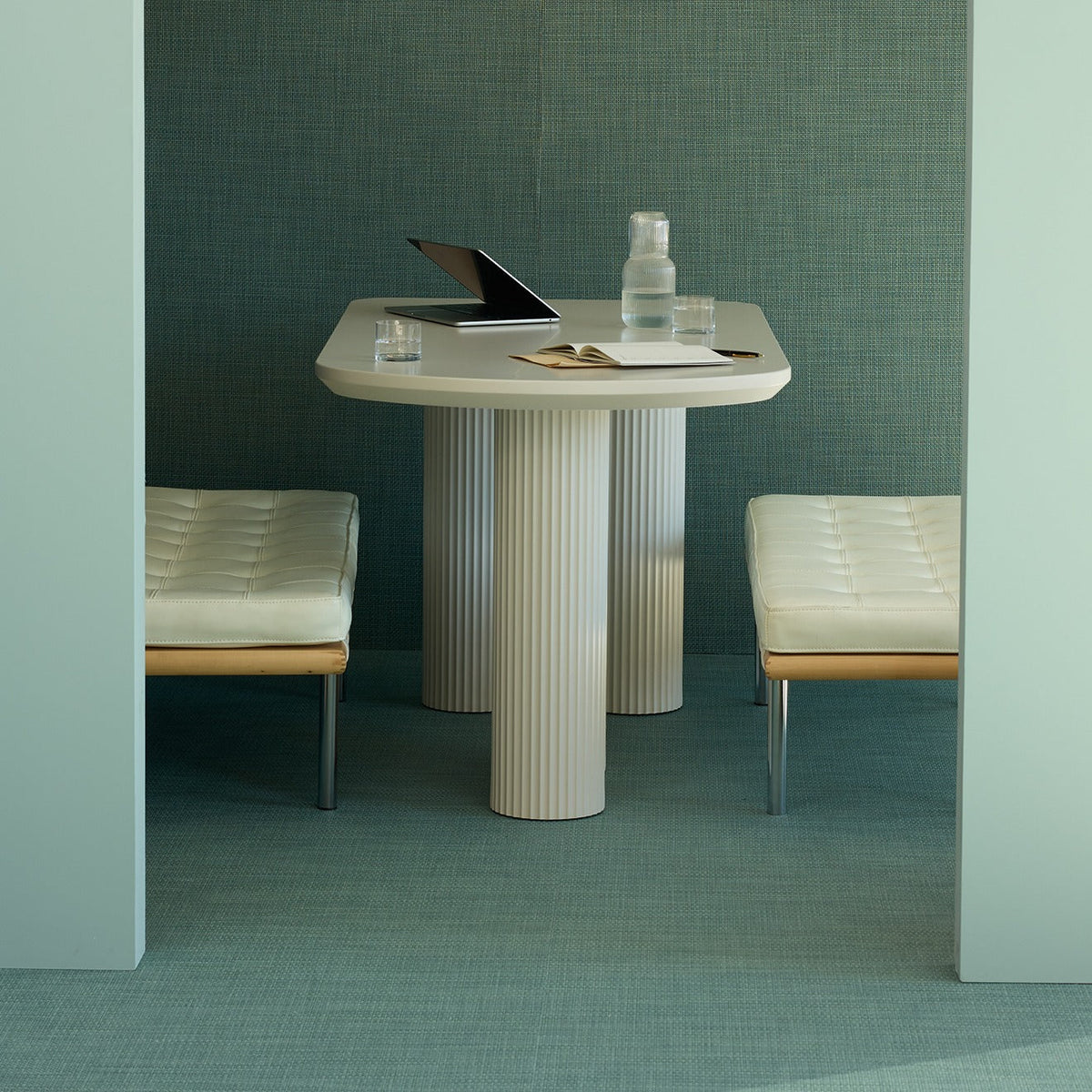 Basketweave Installed Flooring - Celadon