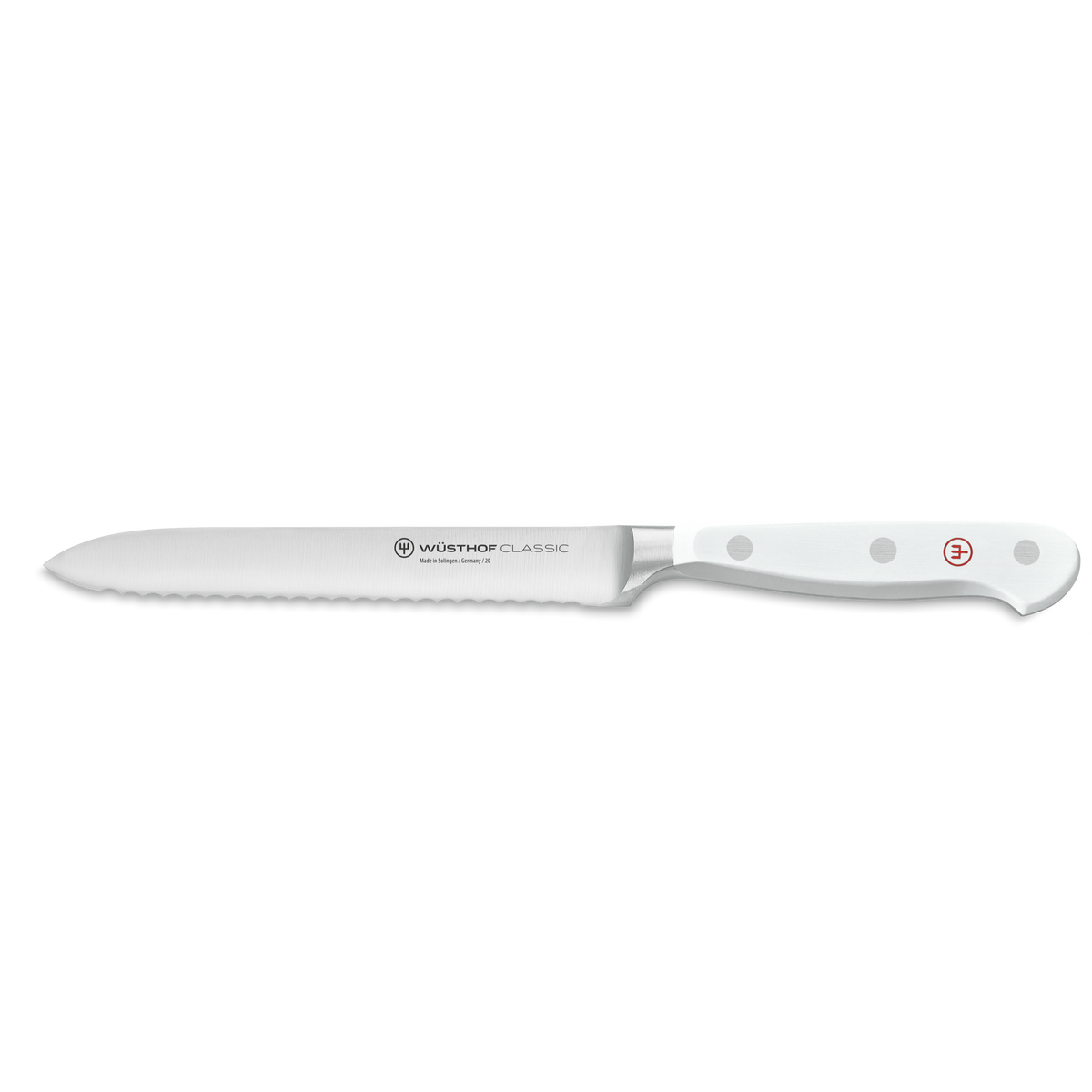 Wusthof Classic 6-Piece Knife Block Set with Santoku — White