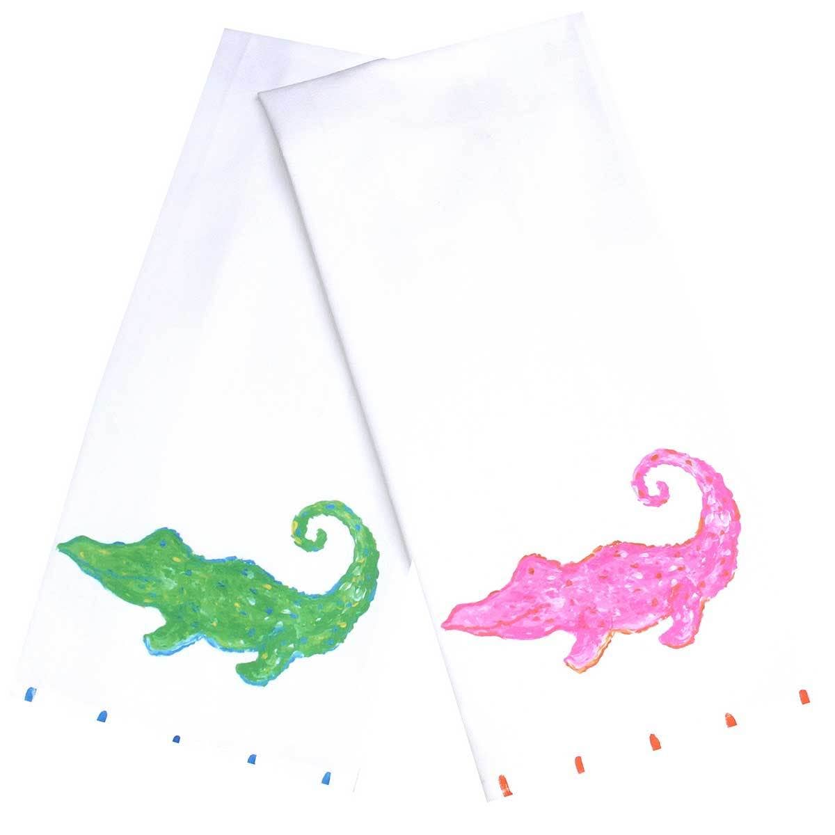 Happy Alligator Tea Towel