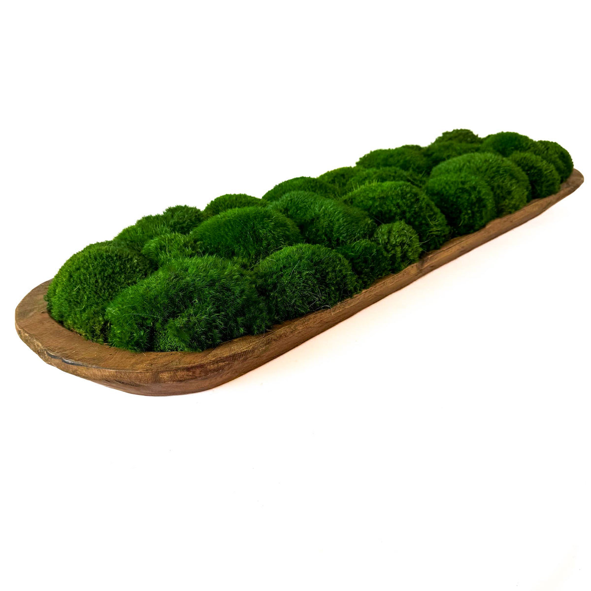 Preserved Mood Moss Large Wood Carved Bowl