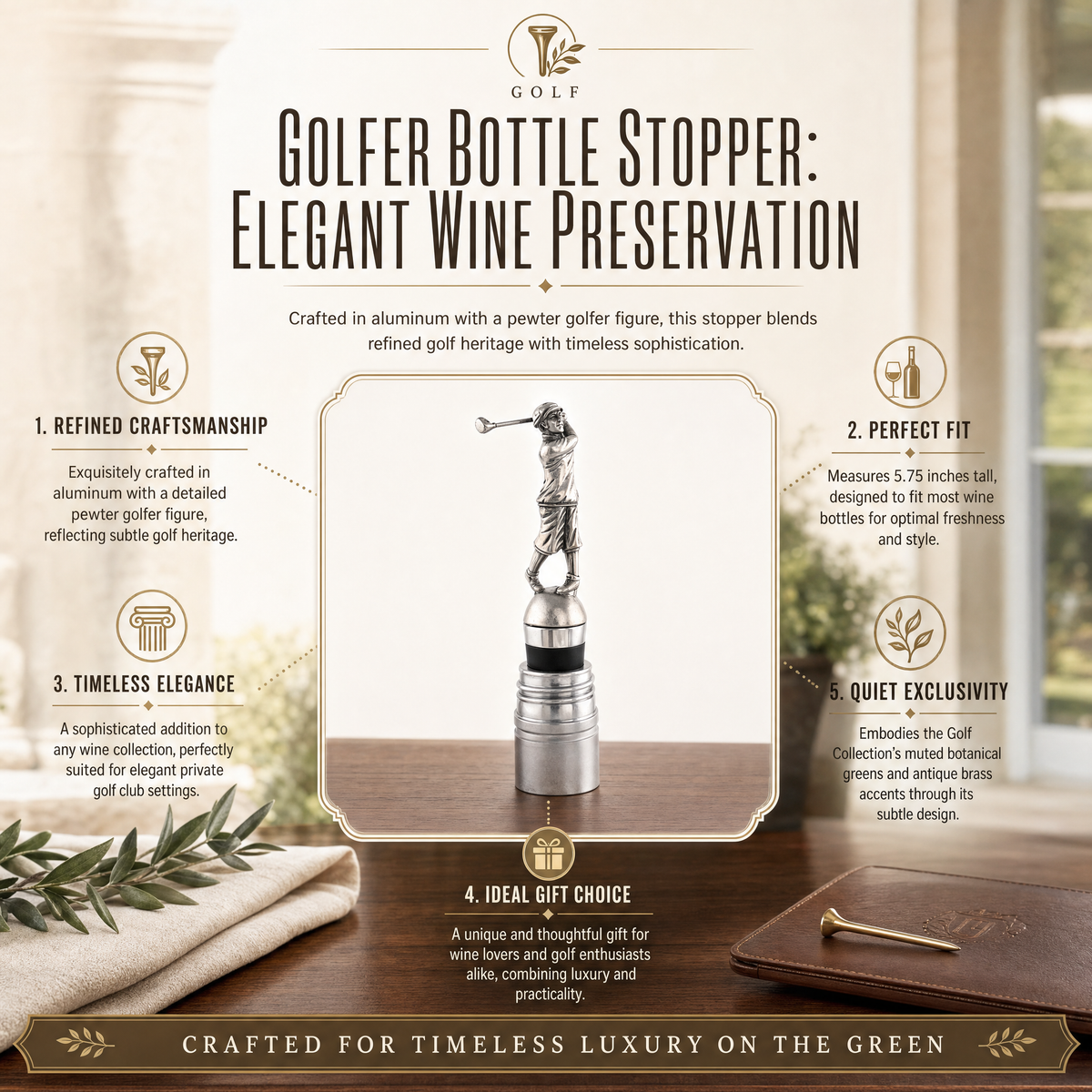 Golfer Bottle Stopper