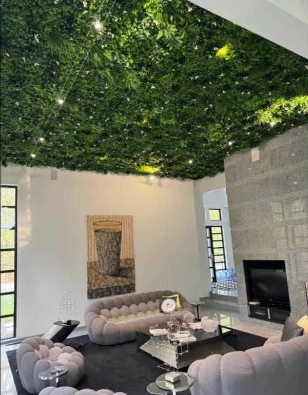 White Oasis Artificial Vertical Garden Green Wall Panel 40×40in 11 SQ FT – UV Resistant – Commercial Grade