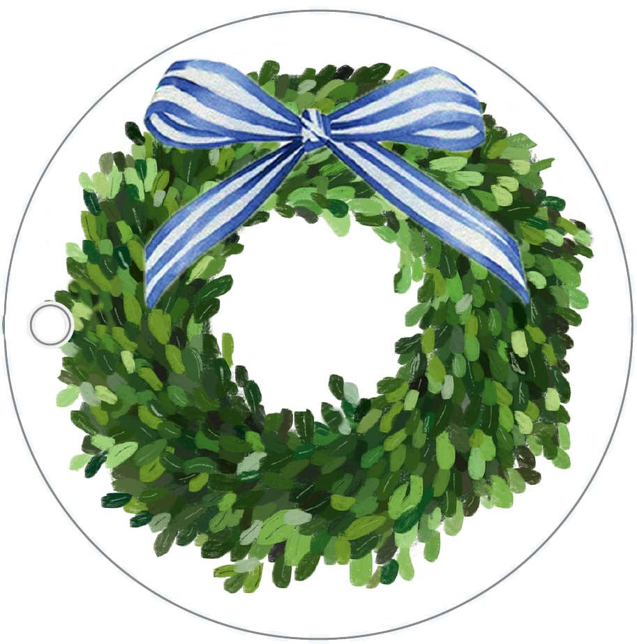In Stock Boxwood Wreath Die-Cut Gift Tags