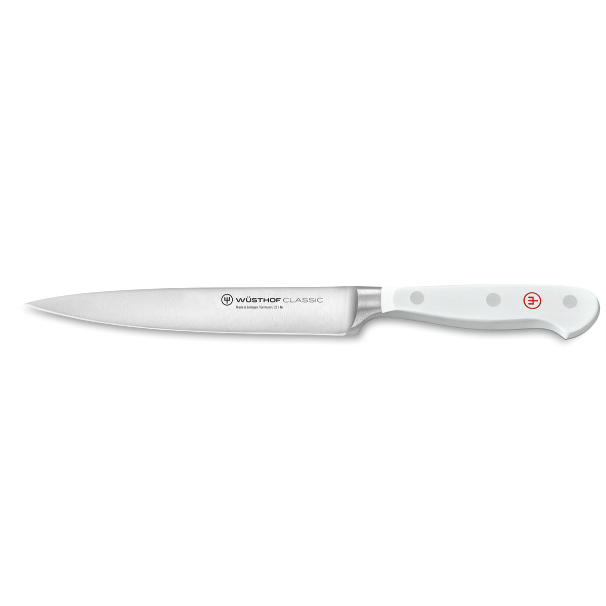 Wusthof Classic 6-Piece Knife Block Set with Bread Knife — White