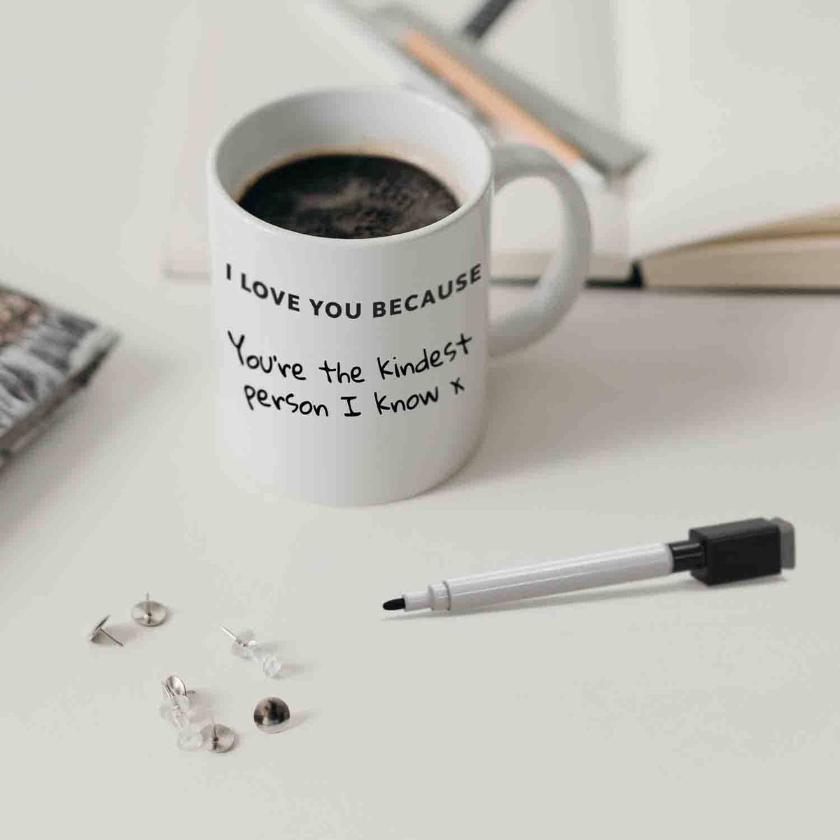 I Love You Because Mug + Pen | Personalized Gift Set