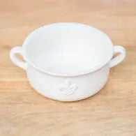 Lafleur Double Handle Bowl Antique White 7x2.75x5.5
