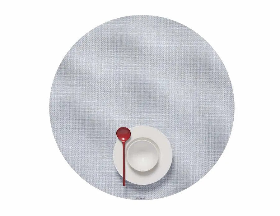 Mini Basketweave Round Tablemat 15" Sky