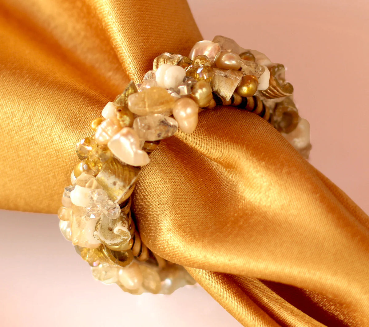 Jeweled Napkin Ring , Gold Diva