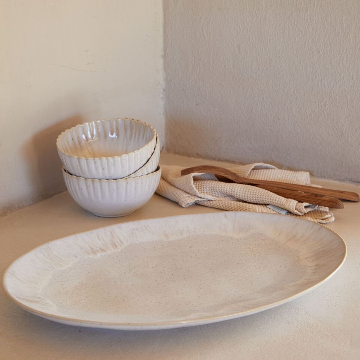 Large Oval Platter 50 Eivissa by Casafina 18" Sand