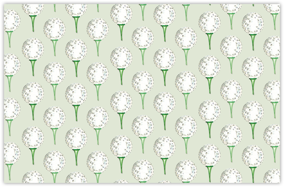 Handpainted Golf Ball Pattern Green Placemat