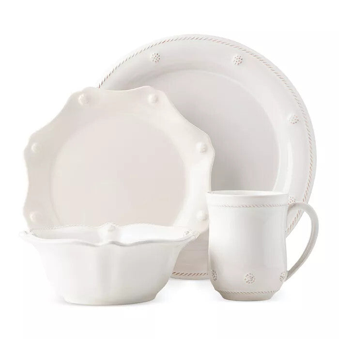Berry & Thread Whitewash 4 Piece Place Setting