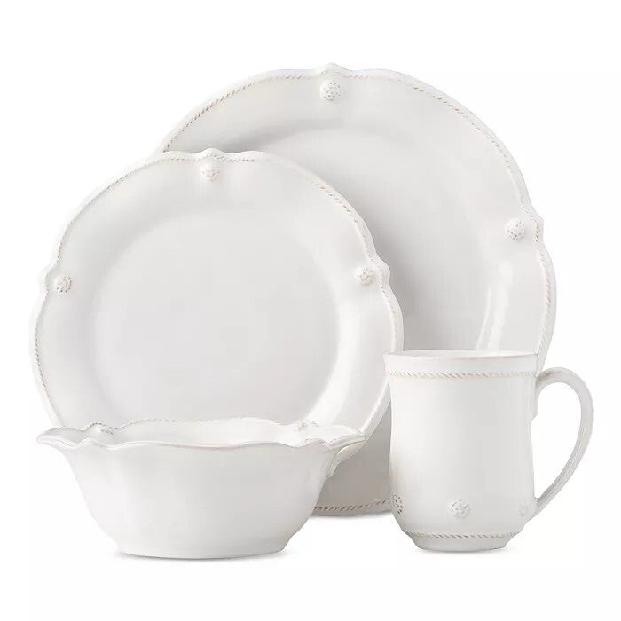 Berry & Thread Whitewash Flared 4 Piece Place Setting