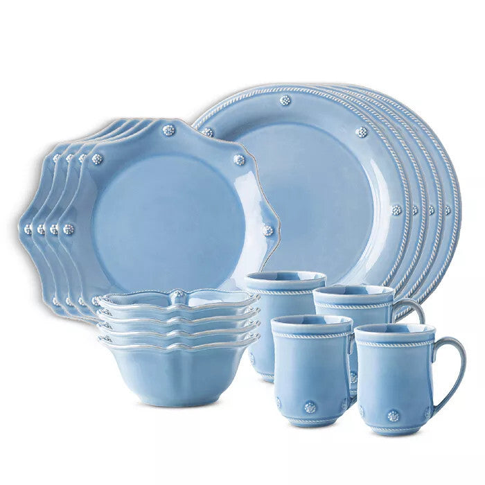 Berry & Thread 16 Piece Dinnerware Set, Service for 4 Chambray